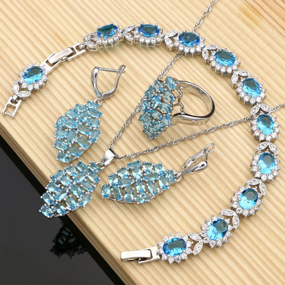 Natural Red Garnet Beads 925 Sterling Silver Jewelry Set for Women Wedding Bohemian Earring Birthstone Necklace Set Dropshipping